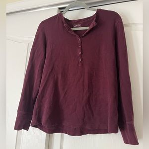 LL Bean Large Flannel Shirt in Maroon